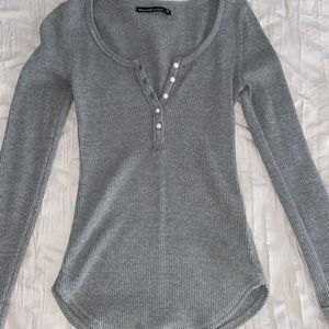 a&f waffle button up long sleeve xs